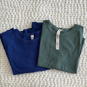 2 Lulu simple crop tees